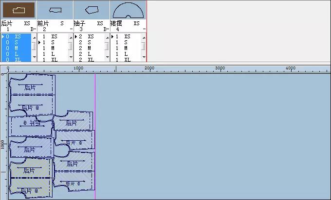 用于选择和移动纸样的工具